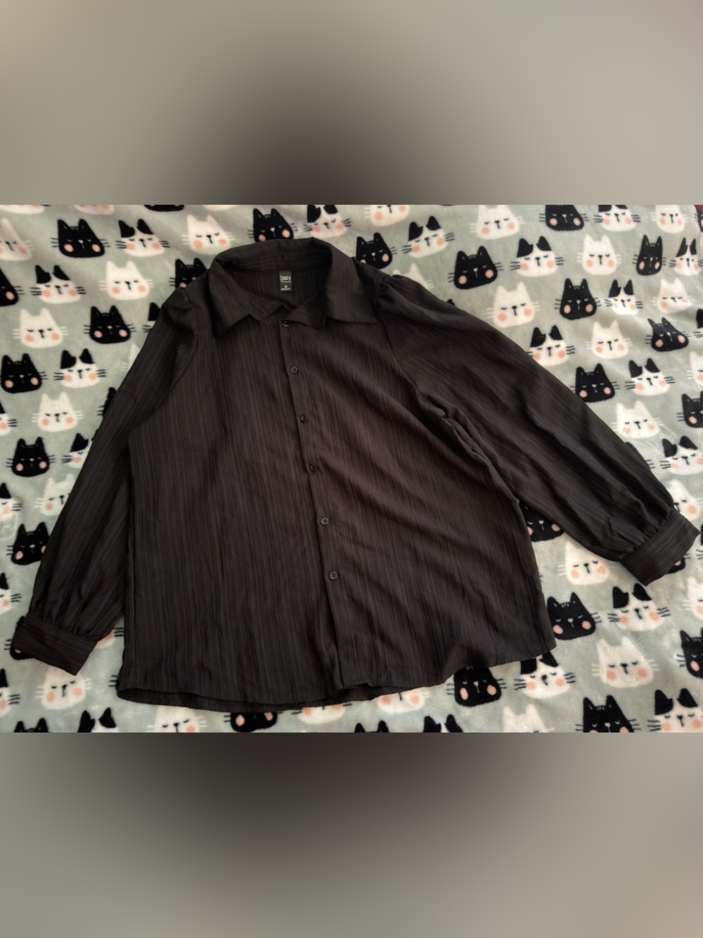 Classic Black Button-Front women blouse